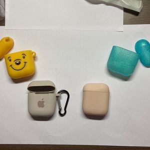 AirPods 1/2 case, Combo of 4 cases (silicone & hard cases)